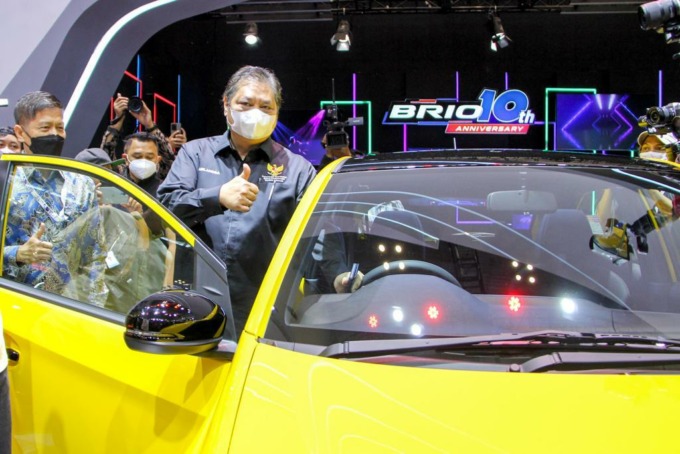 Menko Airlangga saat membuka Gaikindo Indonesia International Auto Show (GIIAS) 2022, Kamis (11/8).