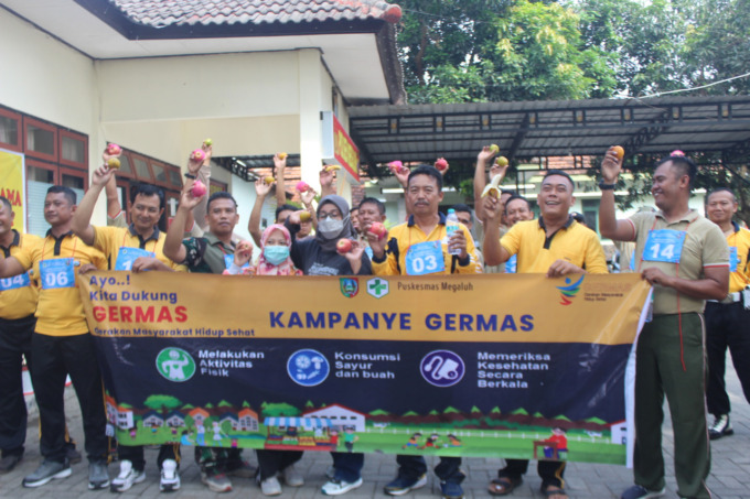 Puskesmas Megaluh, Koramil Megaluh juga Polsek Megaluh kompak kampanyekan Germas