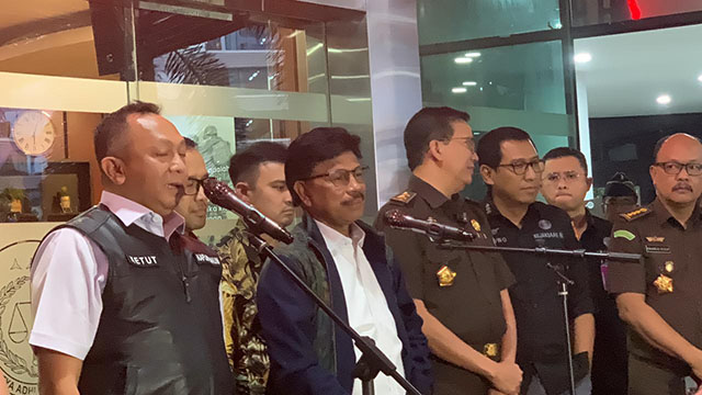 Menteri Komunikasi dan Informatika (Menkominfo) Johnny G Plate mengakui dirinya diperiksa tim jaksa penyidik Jaksa Agung Muda Tindak Pidana Khusus (Jampidsus) terkait tugas pokok dan fungsinya terhadap BLU Bakti. (istimewa)