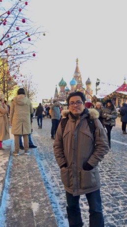 Amy Maulana di depan lapangan merah Moskow Rusia.