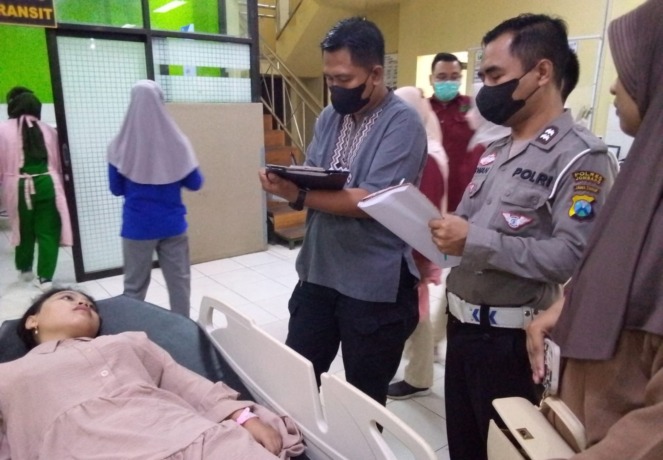 Kondisi salah satu korban kecelakaan yang sedang dirawat di rumah sakit