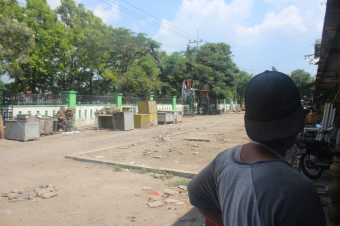Kondisi lahan eks relokasi pasar Pon setelah dibongkar dan dirobohkan. Lahan ini, rencananya akan digunakan seperti semula, yakni tempat parkir.