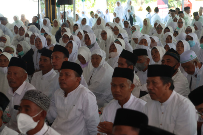 Ribuan CJH Jombang saat pemberian materi manasik haji di Pendopo Kabupaten beberapa waktu lalu.