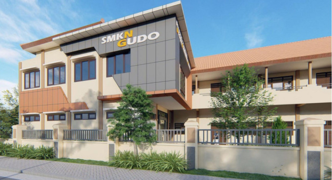 Gedung SMKN Gudo yang megah