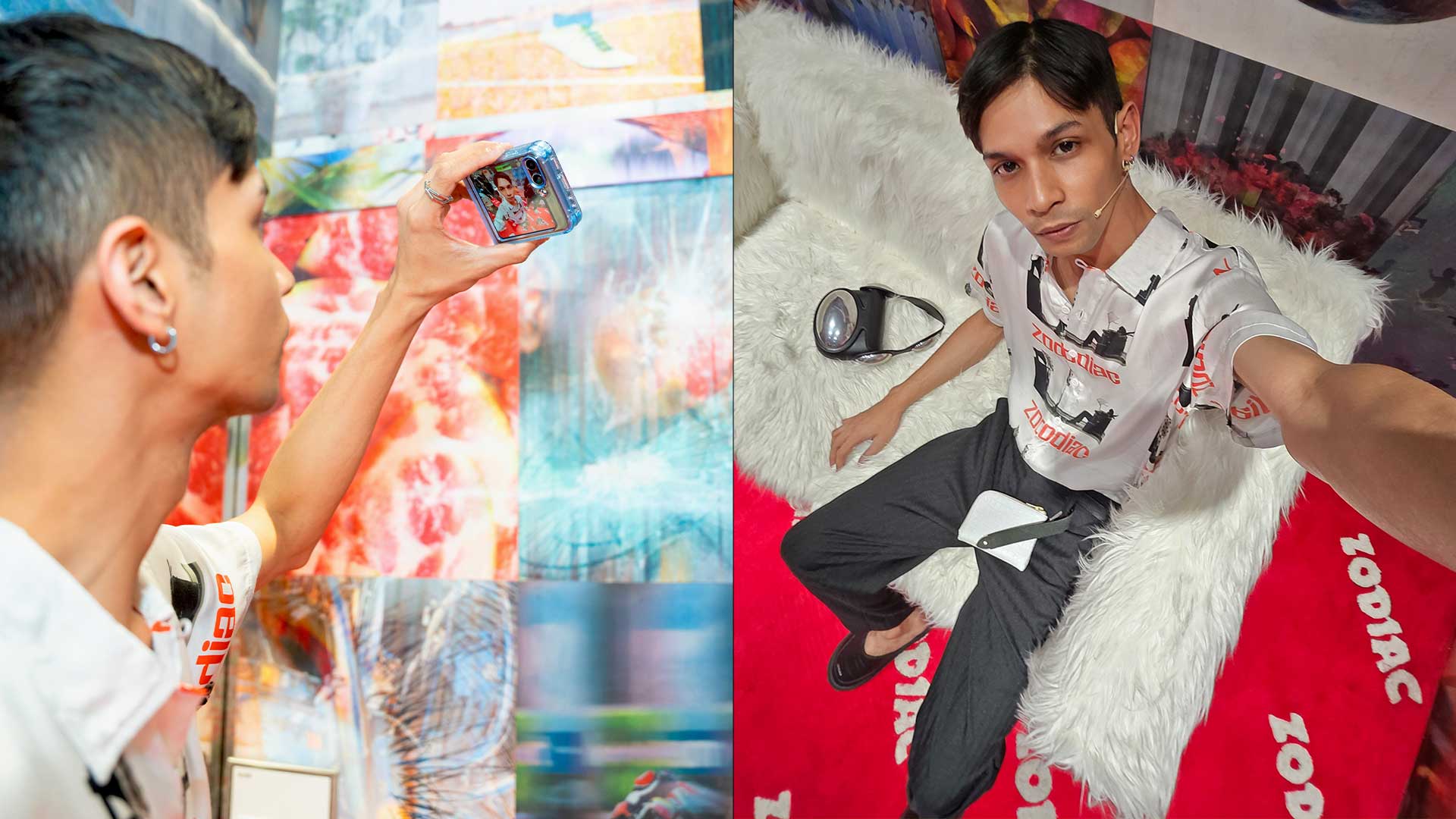 Flex window (Cover screen) pada Galaxy Z Flip5 yang semakin besar, memberikan pengalaman selfie terbaik untuk penggunanya.