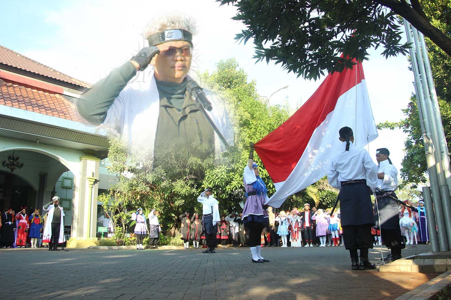 KHIDMAT: Upacara Hari Kemerdekaan ke-78 Republik Indonesia yang diselenggarakan di halaman RSNU Tuban, Kamis (17/8). (Yudha Satria Aditama/Radar Tuban)