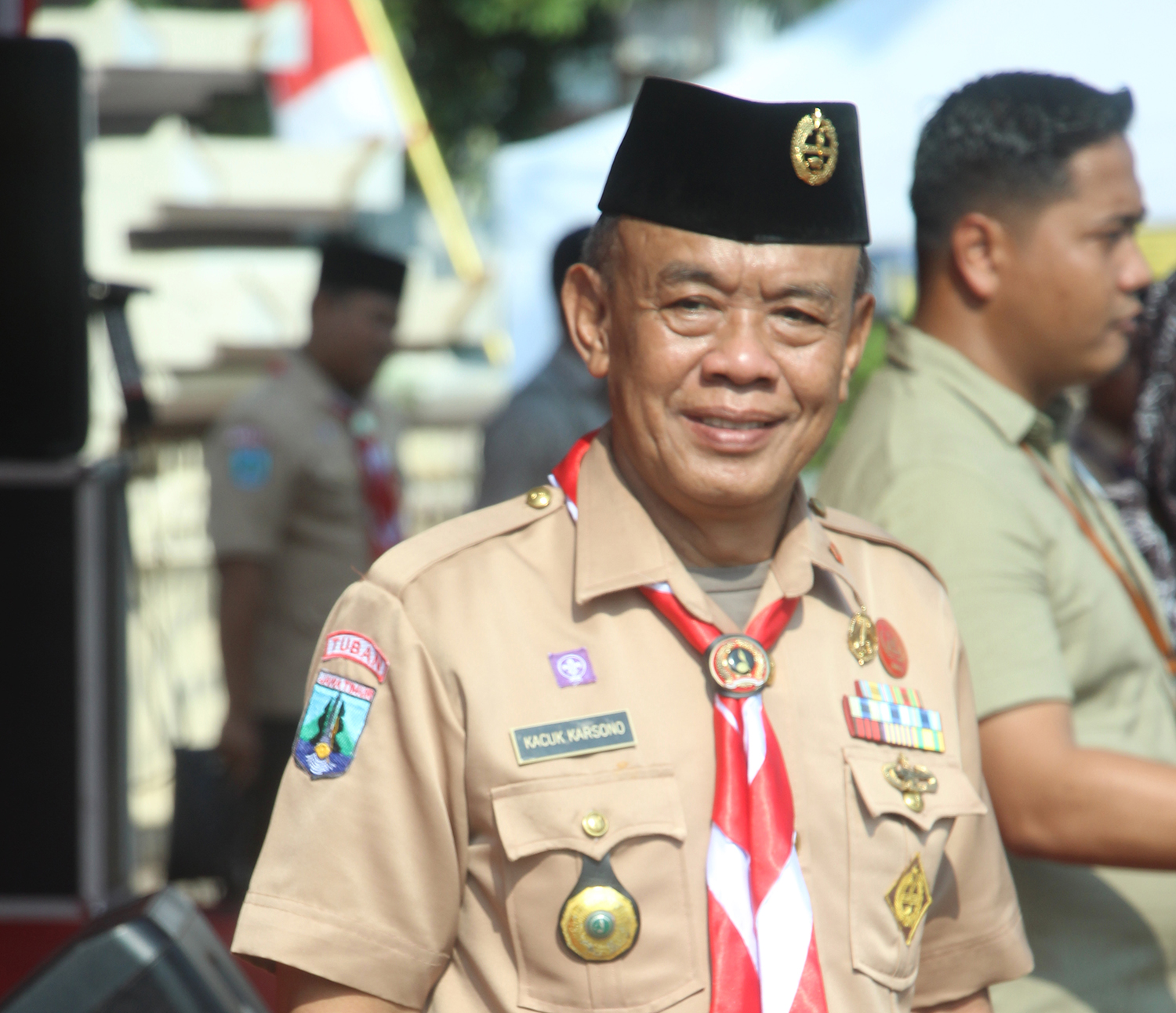Ketua Kwarcab Pramuka Tuban Kacuk Karsono. (Yudha Satria Aditama/Radar Tuban)