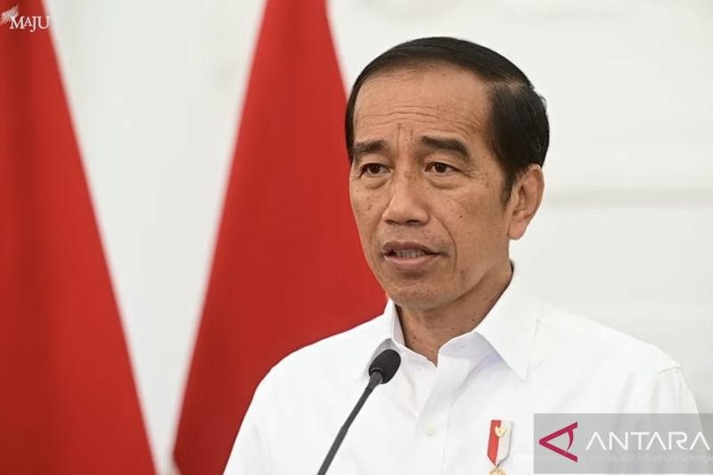 Tangkapan layar Presiden Joko Widodo ketika menyampaikan pernyataan mengenai situasi terkini konflik Israel-Palestina, yang disiarkan di akun YouTube Sekretariat Presiden RI pada Selasa (10/10/2023).