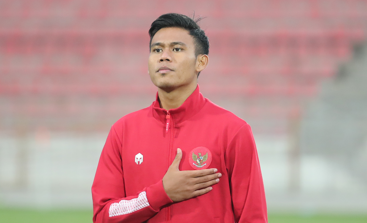 DEBUT TIMNAS: Eka Febri Yogi Setiawan ketika melakukan debut bersama Timnas Indonesia U-23 ketika melawan Nepal U-23 di Kualifikasi AFC U-23 di Tajikistan 2021.