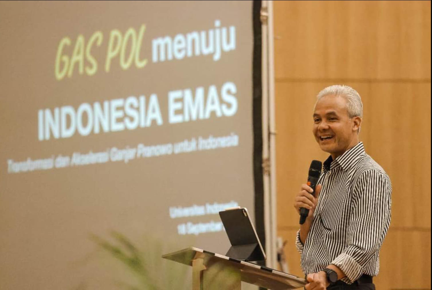 KOMITMEN TINGGI: Ganjar Pranowo menyiapkan strategi pembangunan nasional untuk mewujudkan Indonesia yang berdaulat.