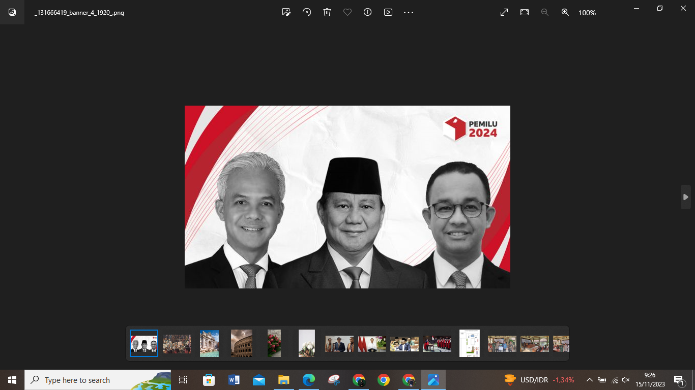Ketiga calon presiden (capres) Pilpres 2024