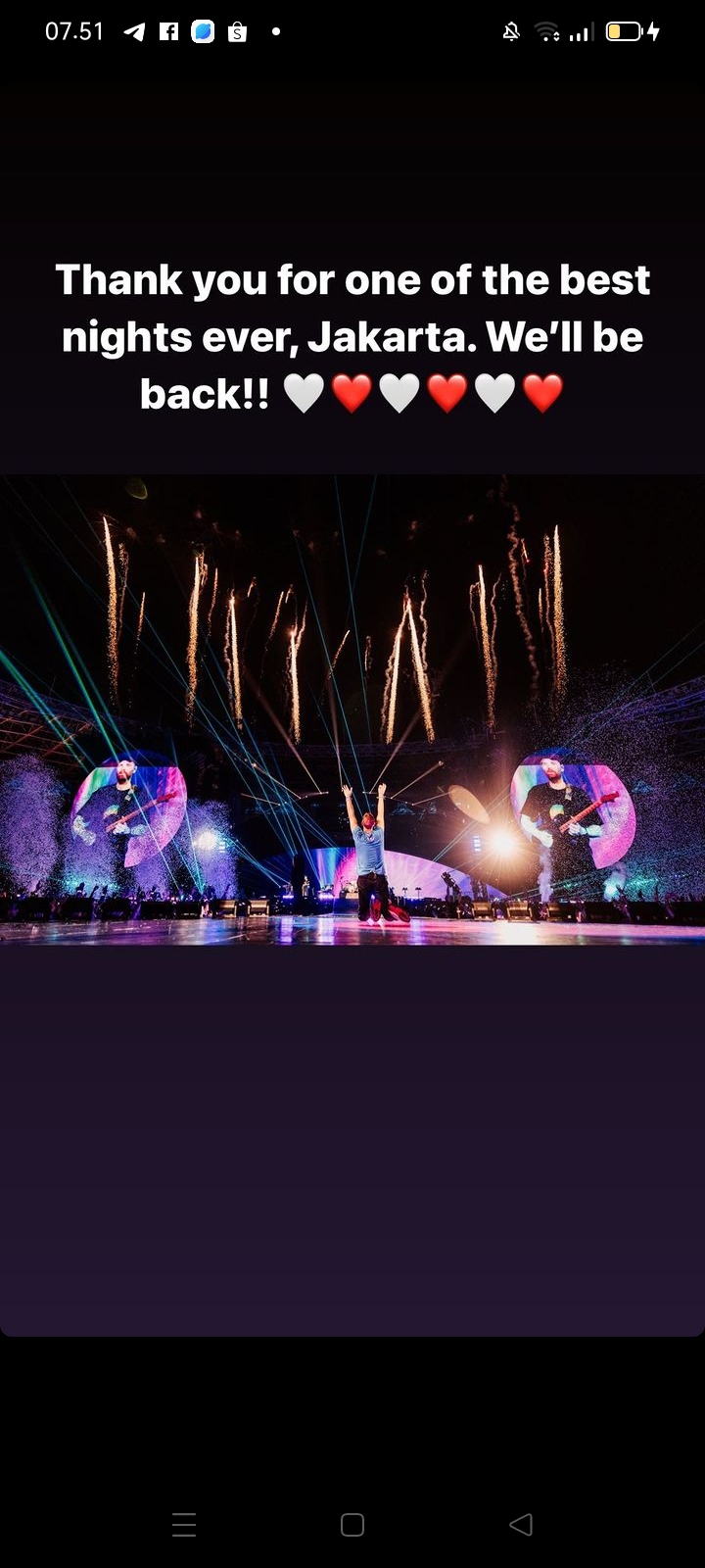 Konser Coldplay dalam tajuk Music of the Spheres Tour 2023 di Gelora Bung Karno, Jakarta