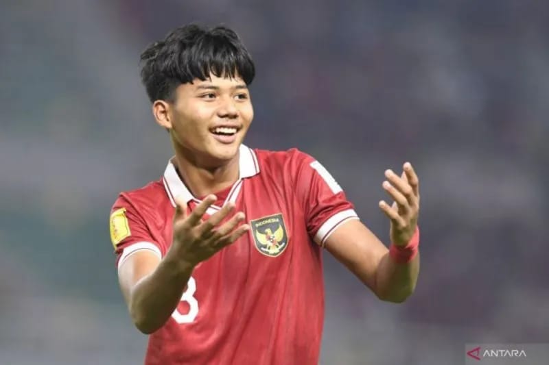 Arkhan Kaka Putra Purwanto, Pesepak bola Timnas Indonesia lakukan selebrasi setelah mencetak gol ke gawang Timnas Panama saat penyisihan Grup A Piala Dunia U-17 2023