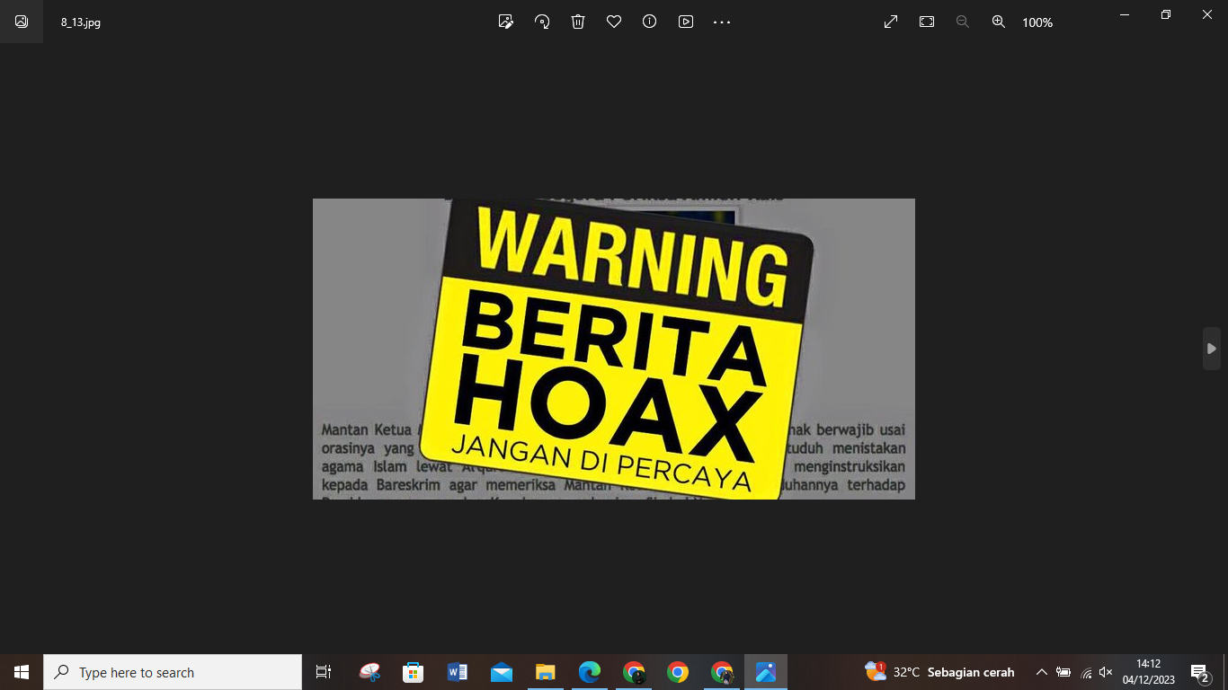 Waspada berita hoax, jangan mudah percaya!