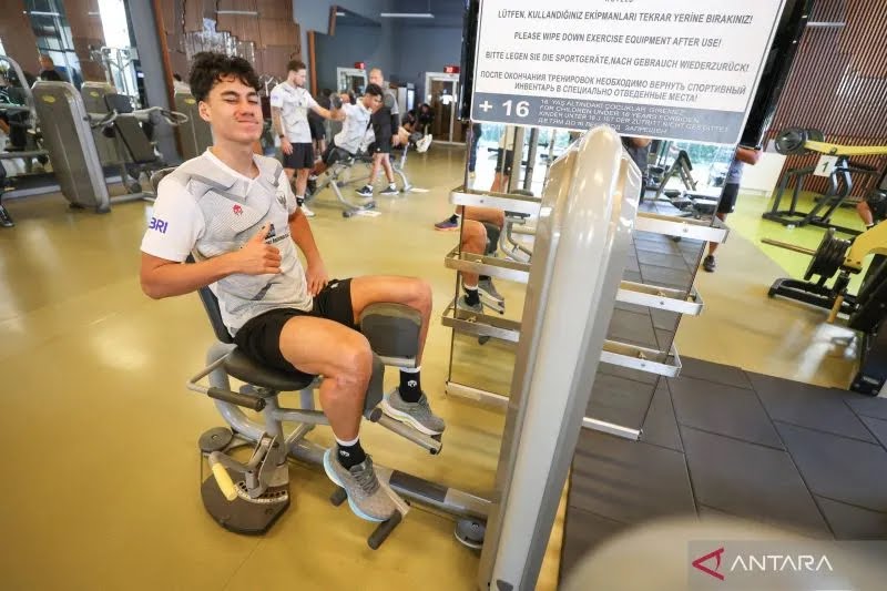 Pemain tim nasional Indonesia Rafael Struick saat menjalani pemusatan latihan tim di Antalya, Turki