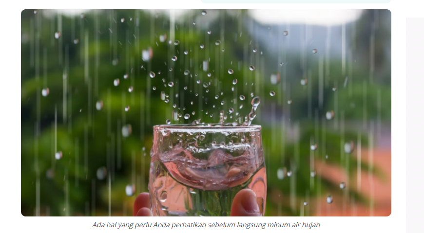 Ilustrasi - Apakah air hujan bisa diminum?