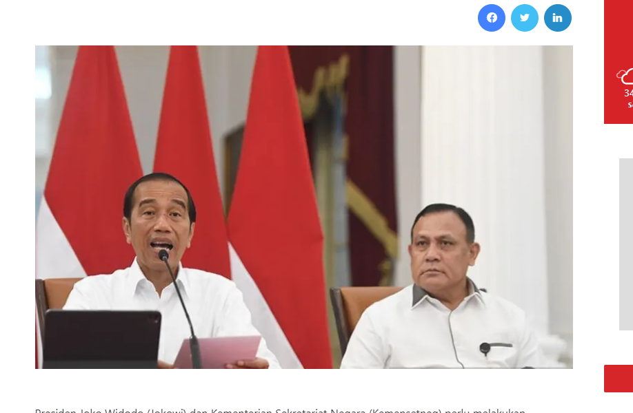 Presiden Joko Widodo seleksi empat nama calon pengganti Firli Bahuri
