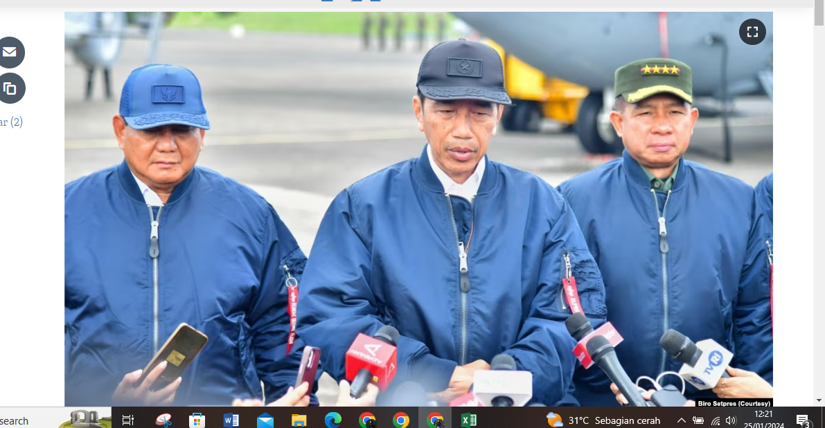 Presiden Jokowi saat ditemui wartawan di Jakarta, Rabu (24/1)