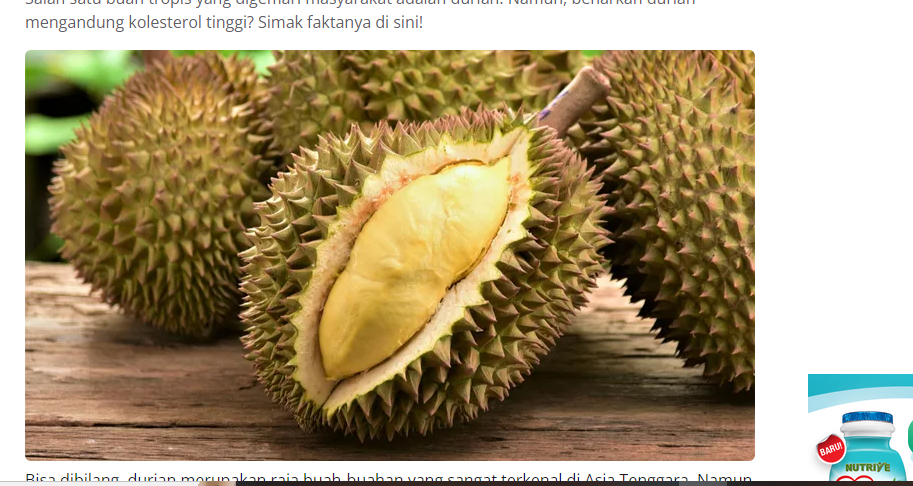 Manfaat durian bagi kesehatan tubuh