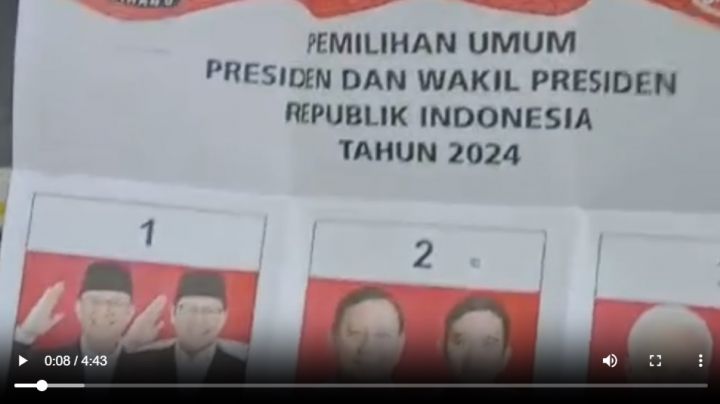 Ilustrasi surat suara sudah tercoblos