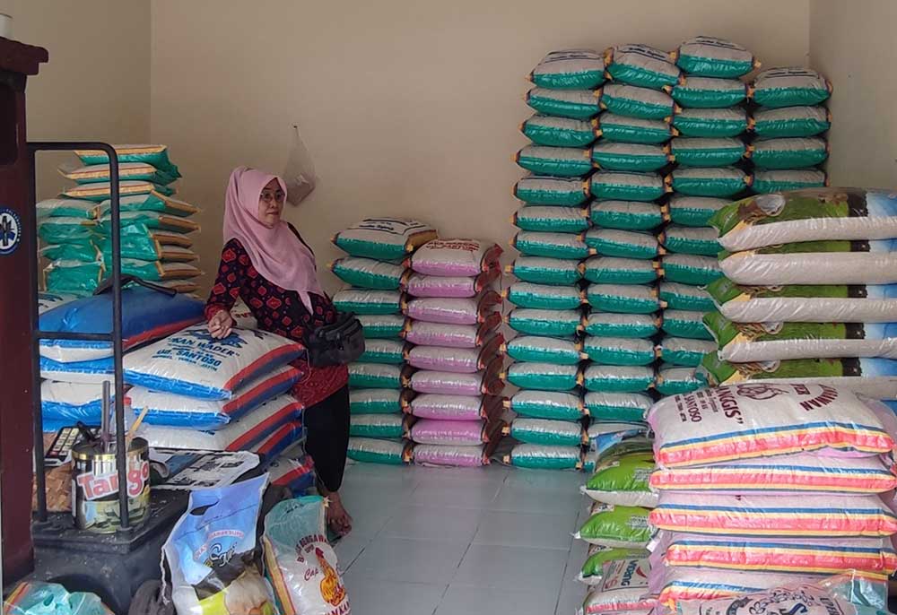 Ilustrasi stok beras di Tuban.