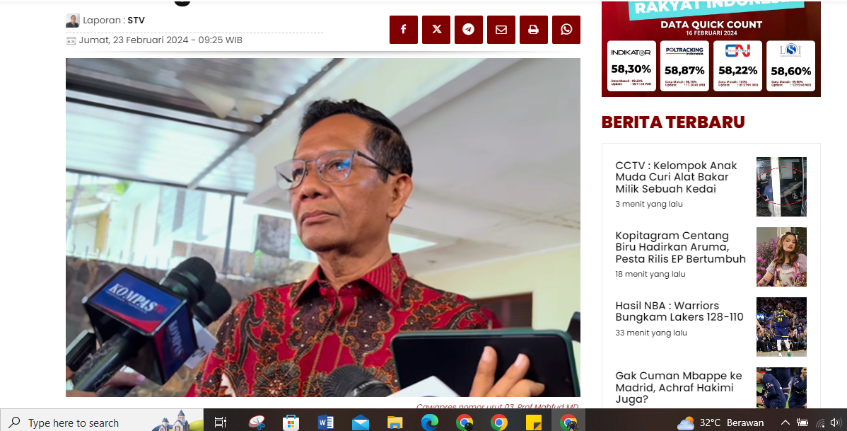 Mahfud MD, cawapres nomor urut 3