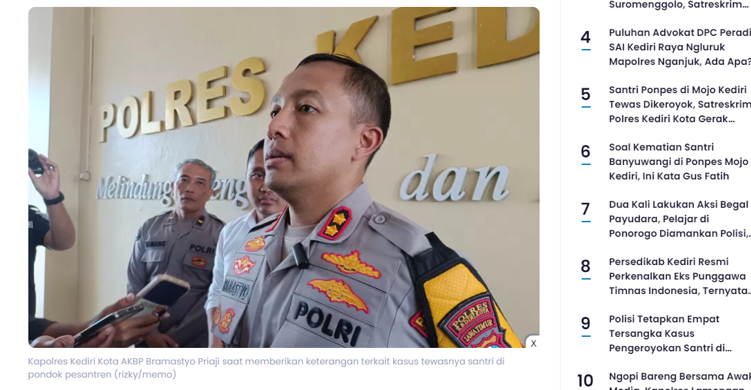 Santri Ponpes Mojo Kediri dibully hingga meninggal dunia