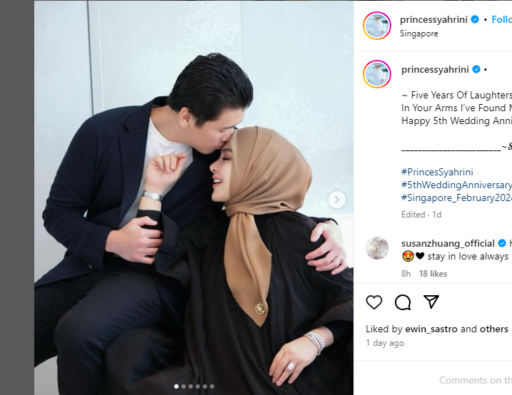 Publik figur Syahrini dan Reino Barack Anniversary ke-5