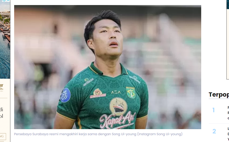 Song Ui-young resmi putus kontrak dengan Persebaya