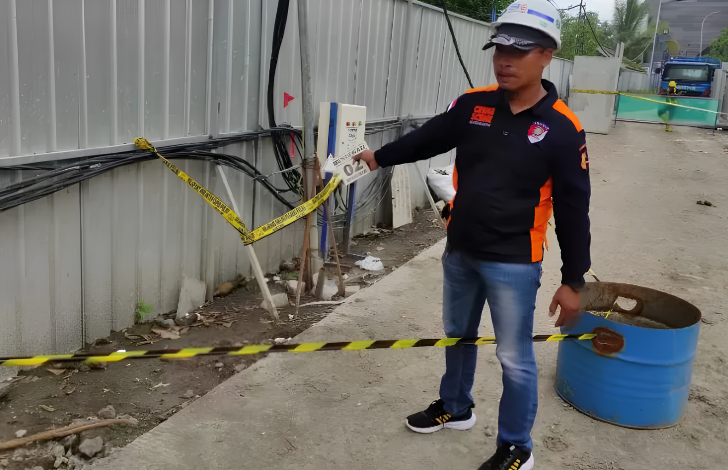 Area ditemukannya mortir ledakan di Kantor Detasemen Gegana Surabay