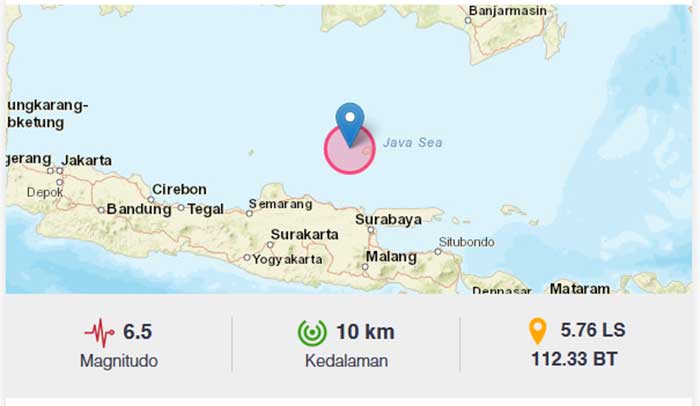 Info BMKG gempa bumi hari ini di Tuban.