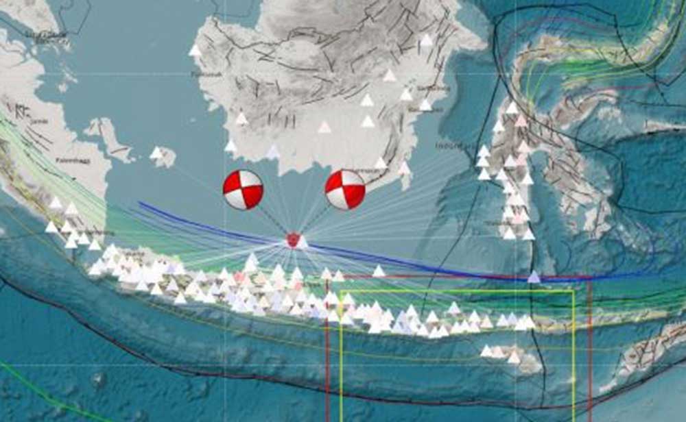 Ilustrasi gempa di Laut Jawa