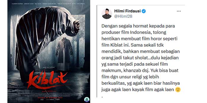 Komentar Ustadz Adi Hidayat di X terkait poster film Kiblat.