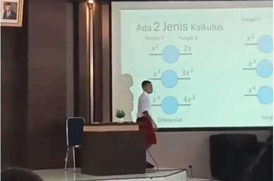 Video Jose Nerotou, siswa 6 SD di Jayapura saat mengajar materi kalkulus di depan para mahasiswa Universitas Cenderawasih Jayapura.