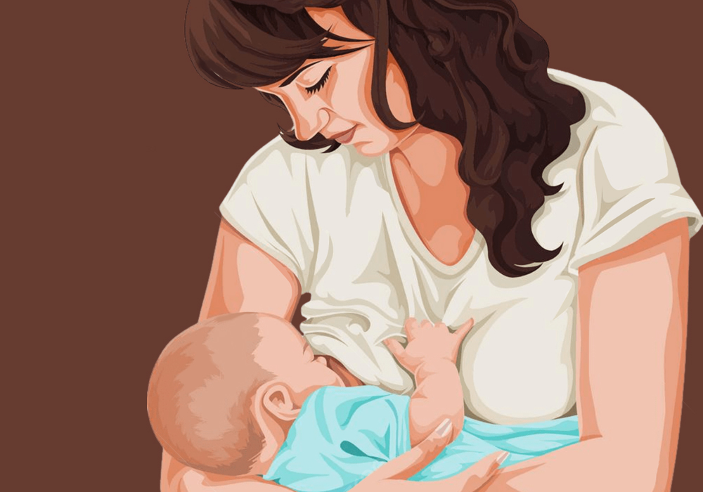 Ilustrasi Ibu memberikan ASI untuk anaknya