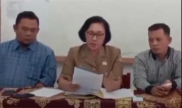 Tangkapan layar Kepala SMA Negeri 8 Medan Rosmaida Asianna Purba menjelaskan alasan siswi yang tidak naik kelas.