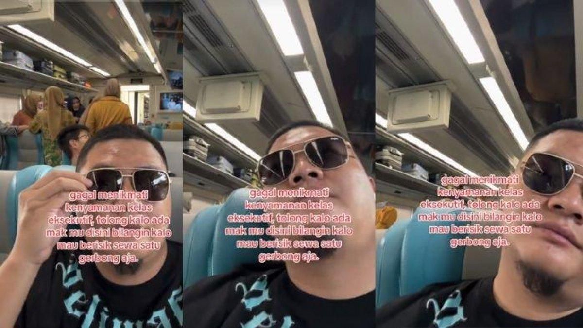 Unggahan tikTok @paparich666 terkait sejumlah ibu-ibu berisik di kereta api