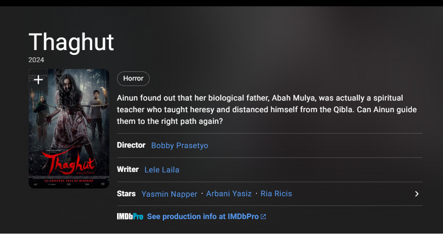 Link streaming Thagut, film yang sempat memicu kontroversial dan berubah nama dari Kiblat ke Thagut.