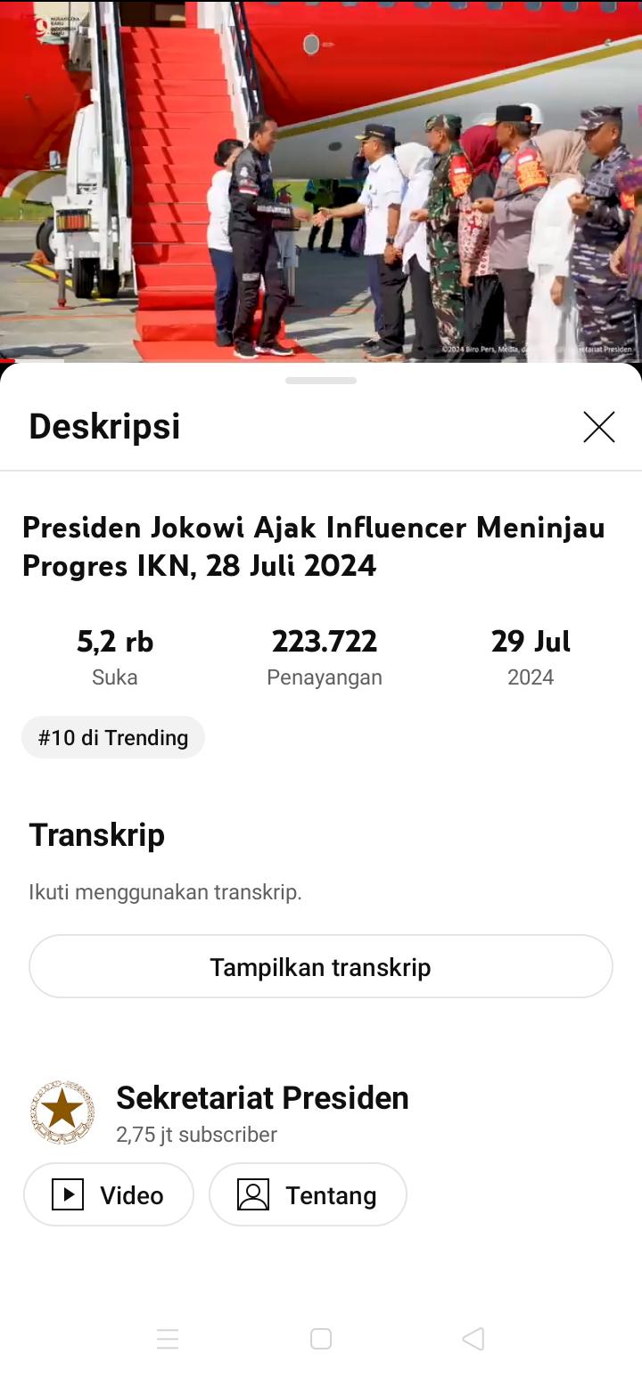 Presiden Joko Widodo (Jokowi) bersama ibu negara saat berkunjung di Ibu Kota Negara (IKN) yang diikuti oleh sejumlah artis ternama.