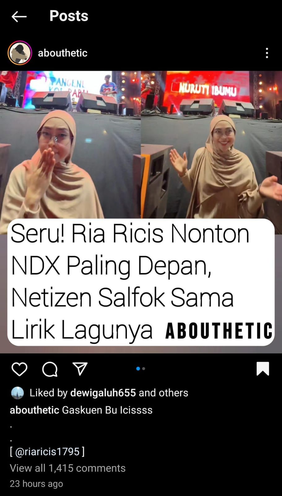 Ria Ricis saat menyanyi NDX dengan semangat, Netizen kaitkan dengan sindiran untuk mantan ibu mertua.