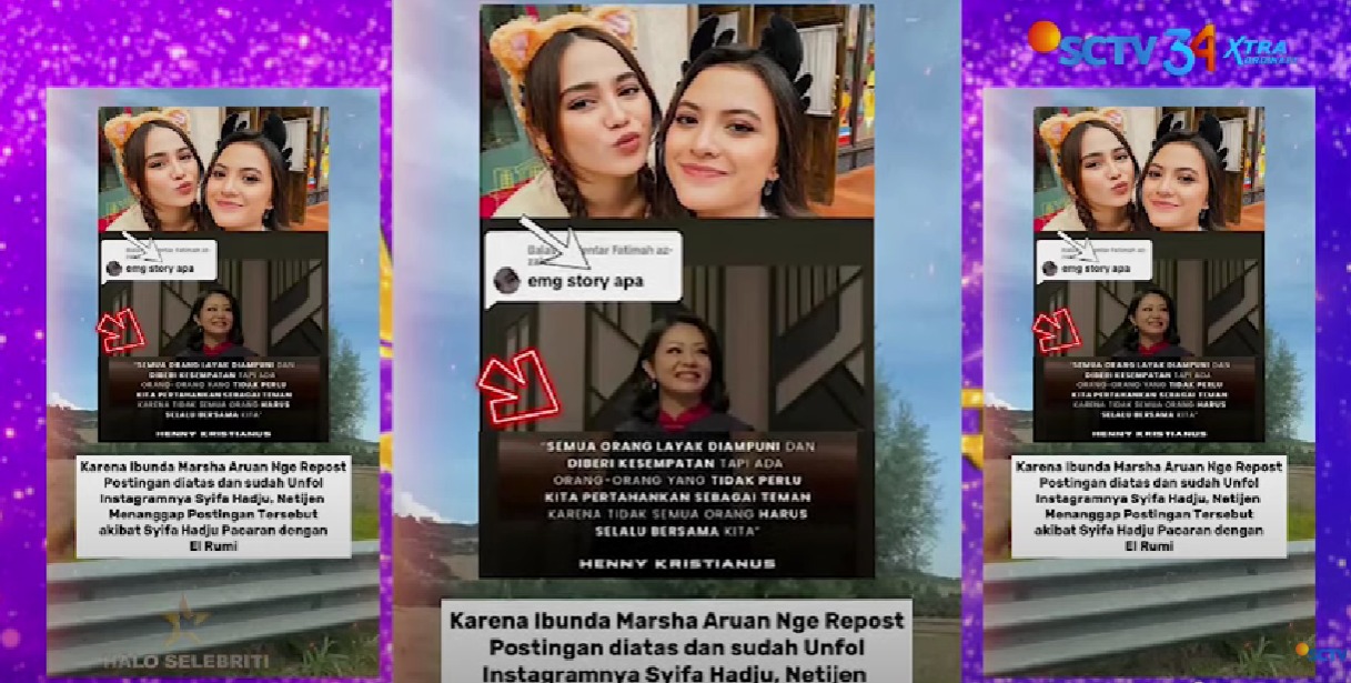 Postingan Ibunda Marsha Aruan yang jadi sorotan netizen dan dituding sindir Syifa Hadju.