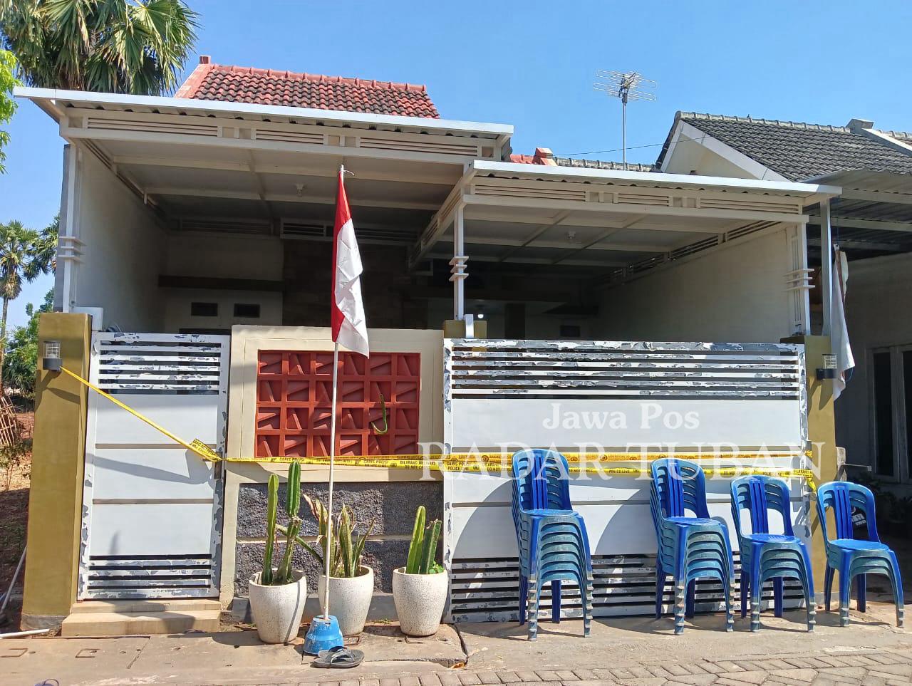 Tempat kejadian polisi mantan ajudan Kapolres Tuban yang ditemukan meninggal gantung diri di perumahan Kecamatan Semanding.