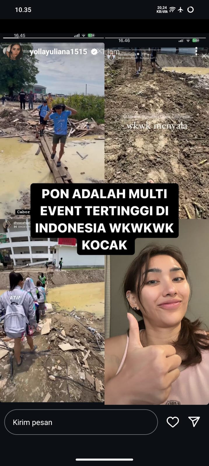 Salah satu postingan viral menunjukkan ketidaksiapan venue PON Aceh - Sumut.