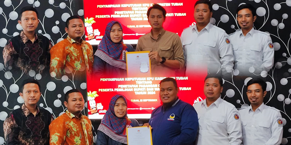 KPUK Tuban menyerahkan SK pengesahan cabup-cawabup ke masing-masing LO, minggu (22/9).