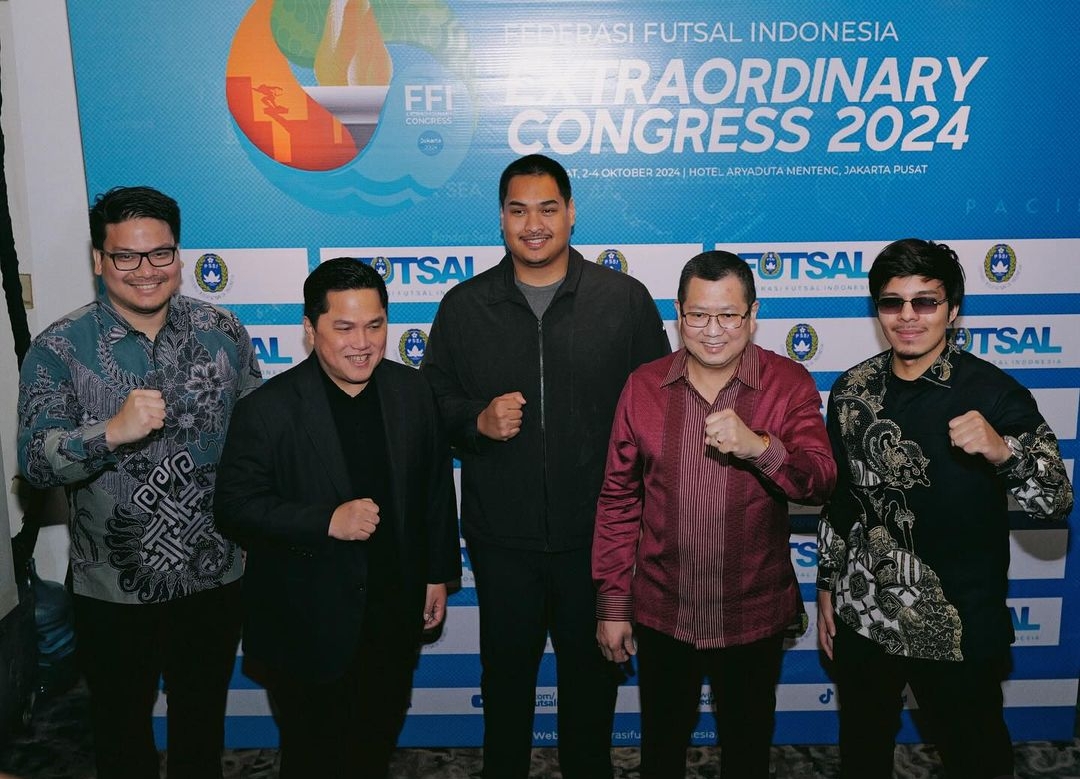 Politikus Perindo Michael Victor Sianipar dan Atta Halilintar yang terpilih memimpin Federasi Futsal Indonesia.