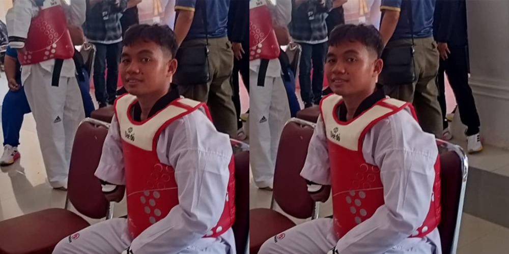 Aksi Mochammad Saerozi atlet disabilitas asal Tuban saat berlaga dalam pertandingan cabor para taekwondo Peparnas XVII Solo 2024.