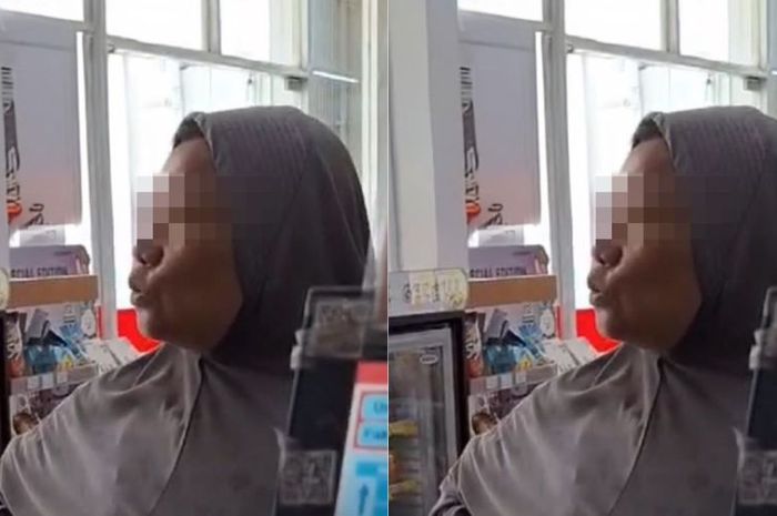 Potongan video emak-emak yang mengaku pemilik minimarket viral.