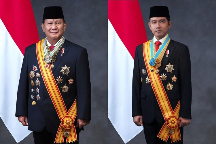 Foto Presiden Prabowo Subianto dan Wakil Presiden Gibran Rakabuming Raka.