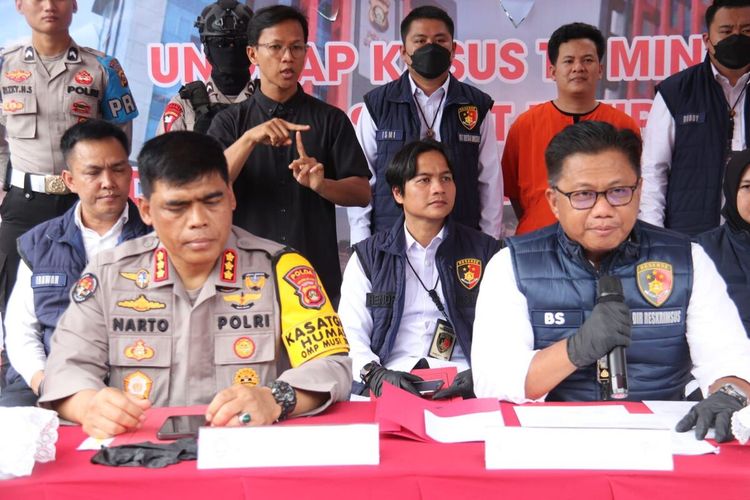 Pers rilis penangkapan Bobi Candra, bos tambang di Sumatera Selatan.