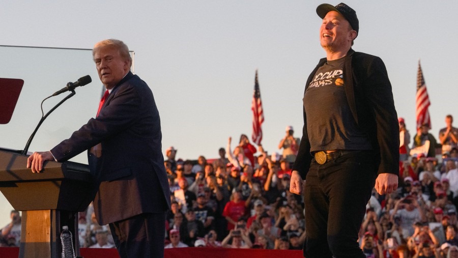 Elon Musk yang hadir kampanye untuk memberikan dukungan terhadap Donald Trump.